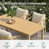 Acacia Wood Outdoor Dining Set with Umbrella Hole