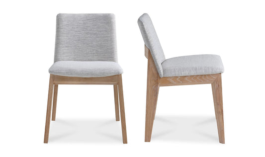 Deco Oak Dining Chair Light Grey - Set Of Two