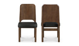 Kerr Dining Chair Walnut Stained Black Vegan Leather-Set Of Two