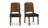 Kerr Dining Chair Walnut Stained Black Vegan Leather-Set Of Two