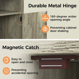 Nightstand with Charging Station Wooden Rustic 2 Count