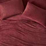 Micro Plush Solid Sheet Set, Burgundy
