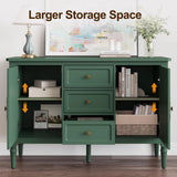 Mid-Century Storage Cabinet with 2 Doors & 3 Drawers, Green