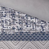 Jacquard Stripe Mosaic 7-Piece Comforter Set, Navy Blue