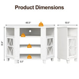 Wholesale Corner TV Stands with 18'' Fireplace for TVs up to 55''