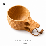 Portable Wooden Kuksa Mug Camping Coffee Cup
