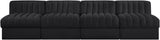 Rummi - Armless Velvet Performance Fabric Upholstered 4 Piece Modular Sofa