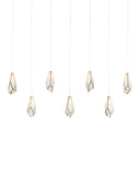 Glace White 7-Light Linear Multi-Drop Pendant