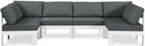Nizuc - Outdoor Patio 6 Piece Modular Sectional With White Frame