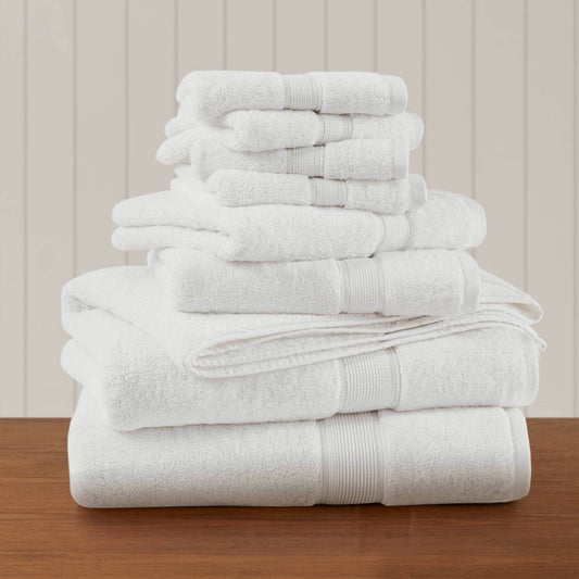 8-Piece 800gsm Cotton Absorbent Towel Set, Taupe