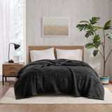 Winter Cottage Berber Blanket, Black