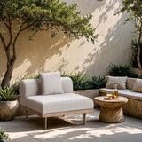 Laguna - Resilient Water Resistant Fabric Upholstered Outdoor Patio Modular Armless Chair