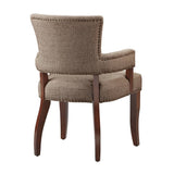 Armed Dining Chair with Nailhead Trims, Brown
