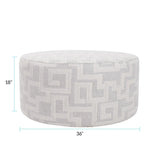 Indoor/Outdoor Universal Round Ottoman Syros Fog Cover Only