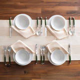 French Home 18”X 57” Cream and Tan Striped Runner