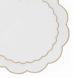 White Circle Placemats - Beige Scalloped