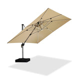 PURPLE LEAF SUNBRELLA Solar Cantilever Umbrella with Lights for Outdoor Patio