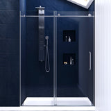 Madam Series 50 to 54 in. x 76 in. Frameless Sliding Shower Door with 3/8" (10mm) Tempered Clear Glass
