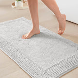 100% Cotton Tufted 3000 Gsm Reversible Bath Rug, Grey