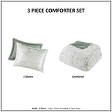 Wholesale Shaggy Faux Solid Fur Comforter Mini Set, Green/White