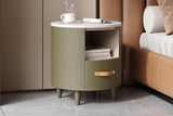 GALEN Modern Round Nightstand with Storage Drawer