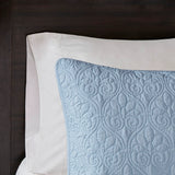 3 Piece Reversible Cottage Quilt Set, Blue