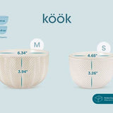 Kook Ceramic Nesting Bowls Set of 4, Ivory