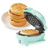 4" Mini Waffle Maker, 6 in 1 Waffle Iron with 6PC Plates Set
