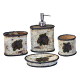 Birch Pinecone 4PC Bath Countertop Accessory Set, 4 MOQ