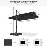 PURPLE LEAF Patio Outdoor Large Umbrella Square and Rectangular Cantilever Yard Sun Umbrellas