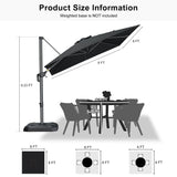 PURPLE LEAF Patio Outdoor Large Umbrella Square and Rectangular Cantilever Yard Sun Umbrellas