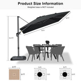 PURPLE LEAF Patio Outdoor Large Umbrella Square and Rectangular Cantilever Yard Sun Umbrellas