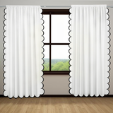 Allena Cotton Scallop Embroidery Curtain (Set Of 2)