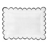 Allena 400TC Cotton Scallop Embroidery Sateen Microcheck Pillow Sham