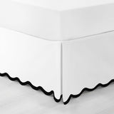 400TC Applique Scalloped Cotton Scallop Embroidery Tailored Bed Skirt