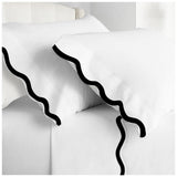 400TC Applique Scalloped Scallop Embroidery Cotton Sheet set
