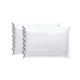 Ashley 400TC Cotton Traingle Embroidery Sateen Solid Pillowcases (Set Of 2)