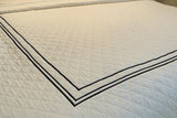 Classic Border Diamond Knitted Cotton Coverlet