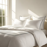 400TC Cotton Double Embroidery Sateen Solid Duvet Cover Set