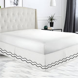 400TC Cotton Double Wavy Embroidered Tailored Bed Skirt