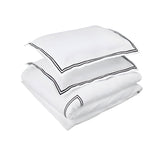 500TC Cotton Double Embroidery Sateen Solid Duvet Cover Set