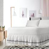 400TC Sateen Solid Cotton Double Embroidered Wrap Around Bed Skirt