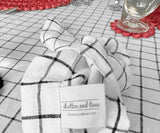 Linen Napkins - Grid Napkins Set of 4 & 8