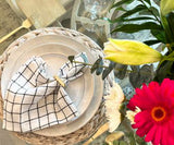Linen Napkins - Grid Napkins Set of 4 & 8