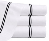 Cotton Flat Sheet - Line Embroidery