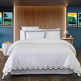 400TC Reverse U Shape Embroidery Cotton Duvet Cover Set