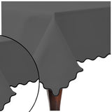 Scallop Embroidery Sateen Cotton Solid Table Cloth - Dark Grey