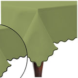 Scallop Embroidery Sateen Cotton Solid Table Cloth - Sage