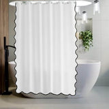 Scallop Embroidery Shower Cotton Curtain
