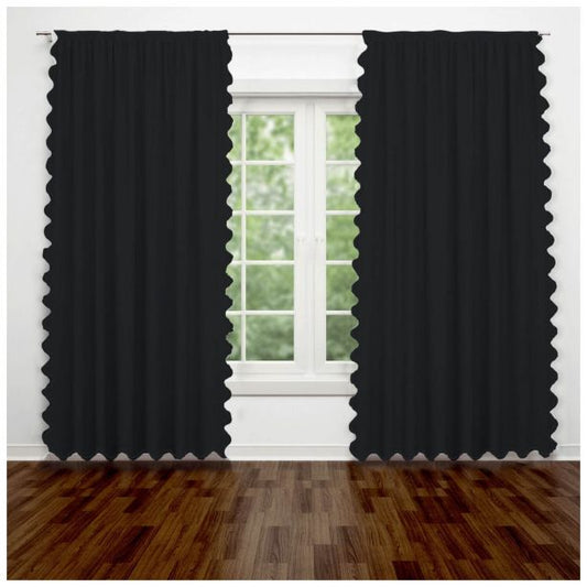 Scallop Luxurious Polyester Curtain (Set of 2)